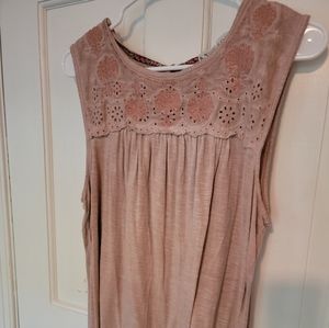 Knox rose pink crochet tank
